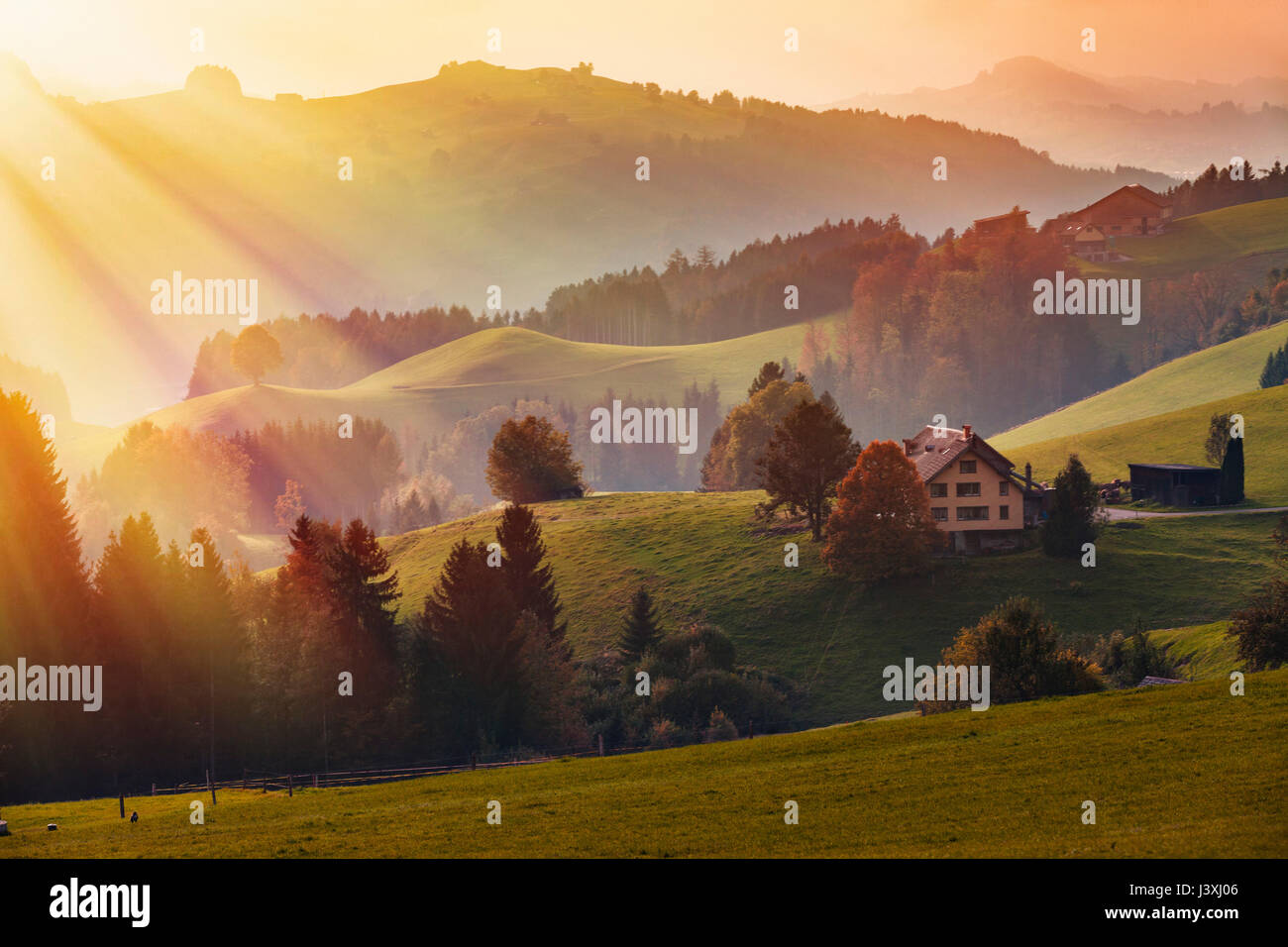 Malerische Aussicht, Appenzell, Appenzellerland, Schweiz Stockfoto
