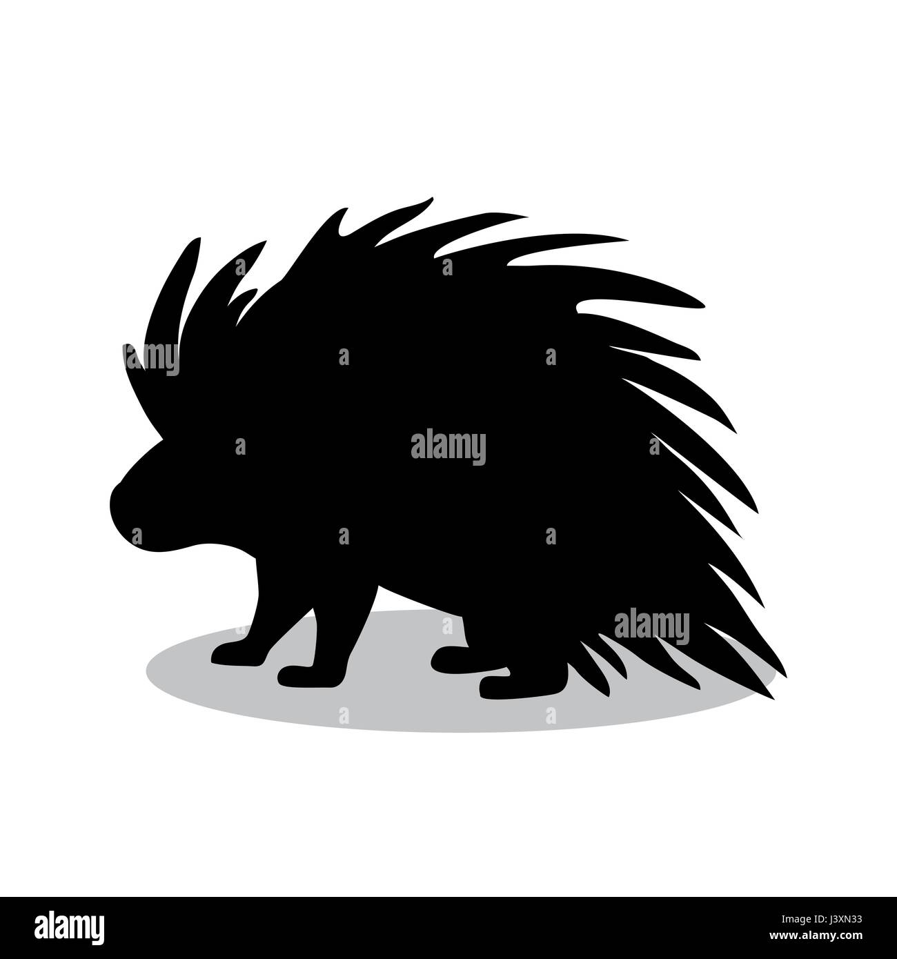 Stachelschwein Nagetier Säugetier schwarze Silhouette Tier Stock Vektor