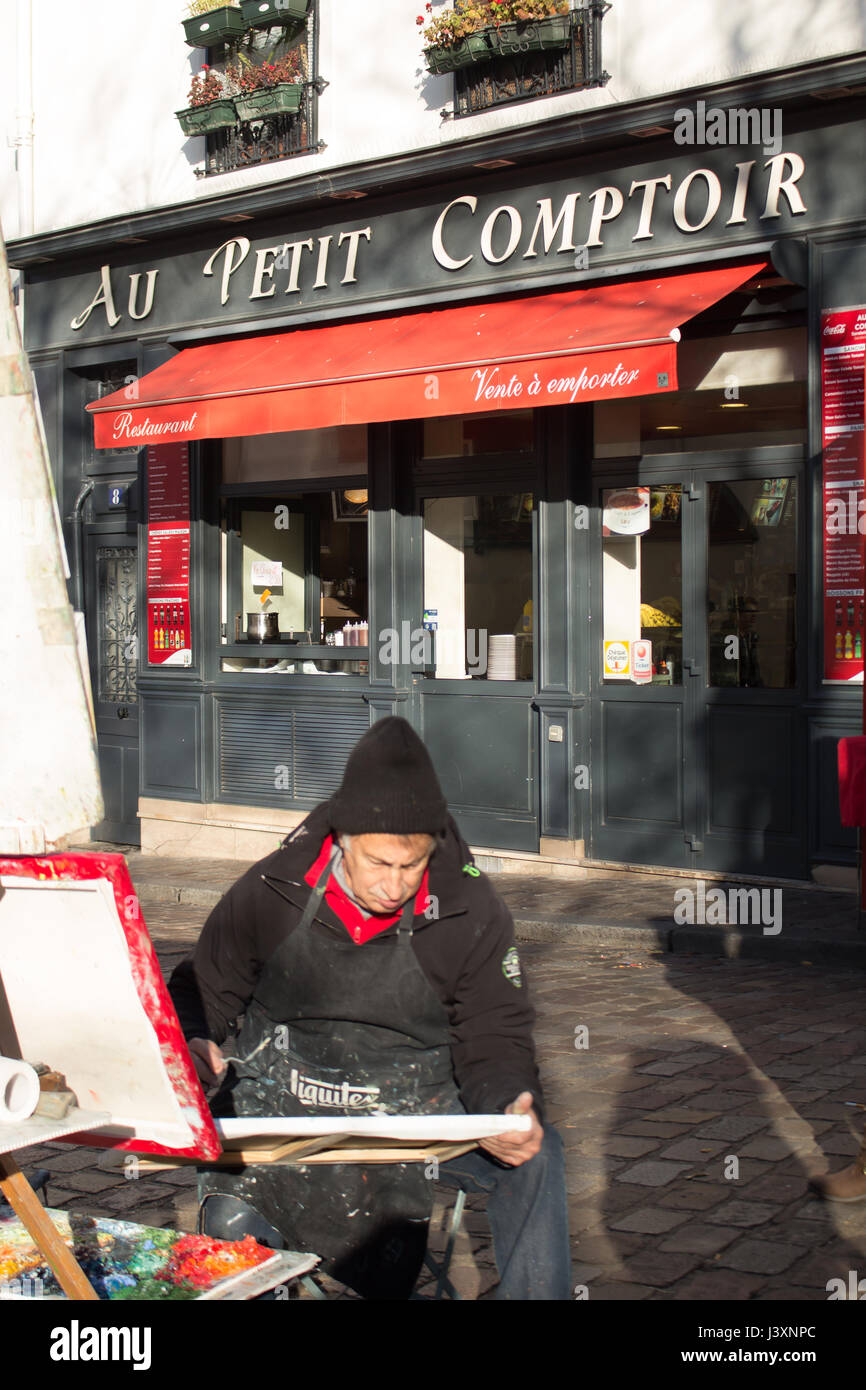 Place du Tertre Butte Montmartre Pres du Sacre coeur Stockfoto