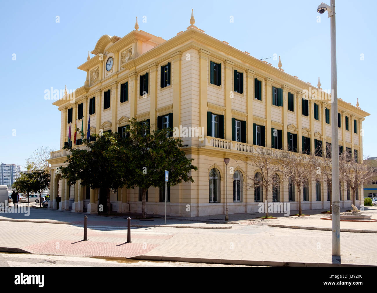 Das Malaga Port Authority Gebäude - Autoridad Portuaria de Málaga Stockfoto