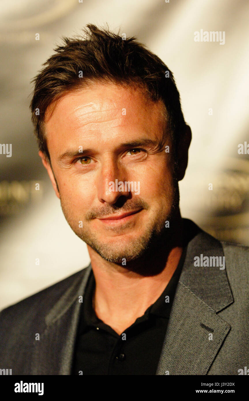 Schauspieler David Arquette kommt dem Hennessy Artistry Finale Ereignis in den Paramount Studios in Los Angeles, CA Stockfoto