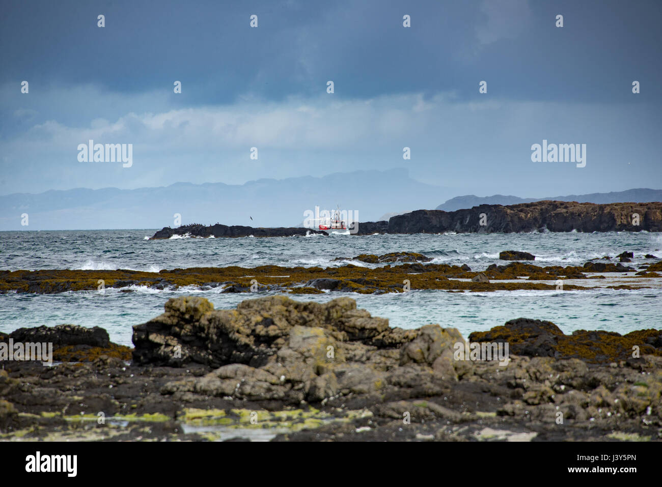 Blick vom Hafen Langamull, Isle of Mull, Schottland. Stockfoto