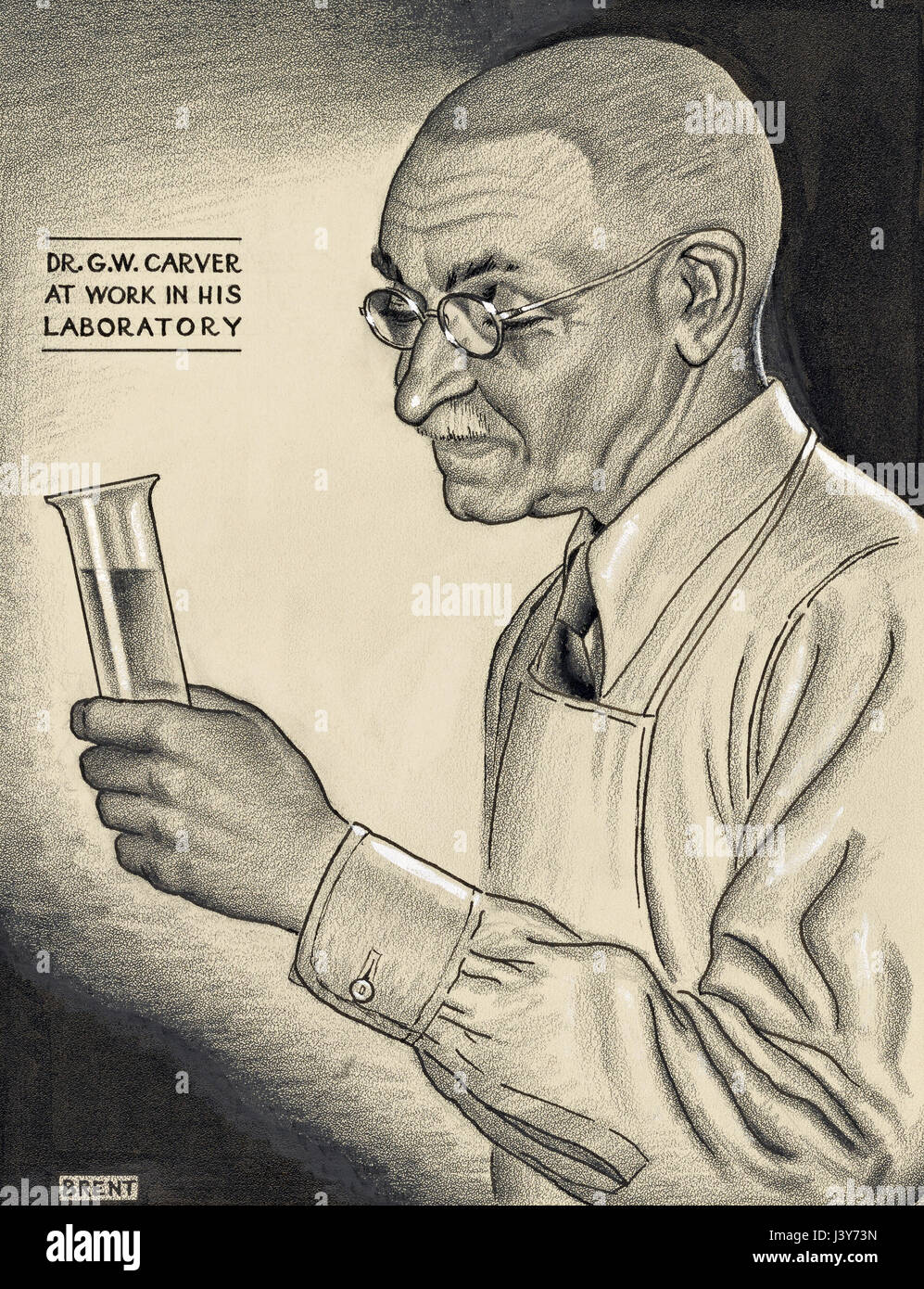 George Washington Carver, Geboren In 1860Er Jahren Starb 1943.  Us-Amerikanischer Botaniker Und Erfinder. Nach Einer Illustration Von  Richard Brent Stockfotografie - Alamy