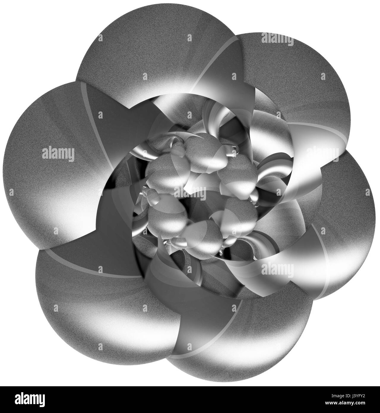 Monochrome abstrakte Fraktal Illustration für kreatives design Stockfoto
