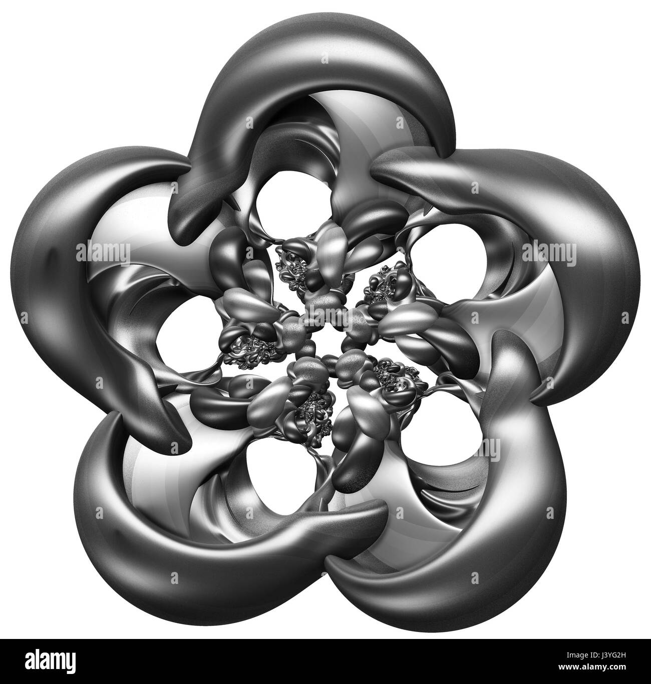 Monochrome abstrakte Fraktal Illustration für kreatives design Stockfoto