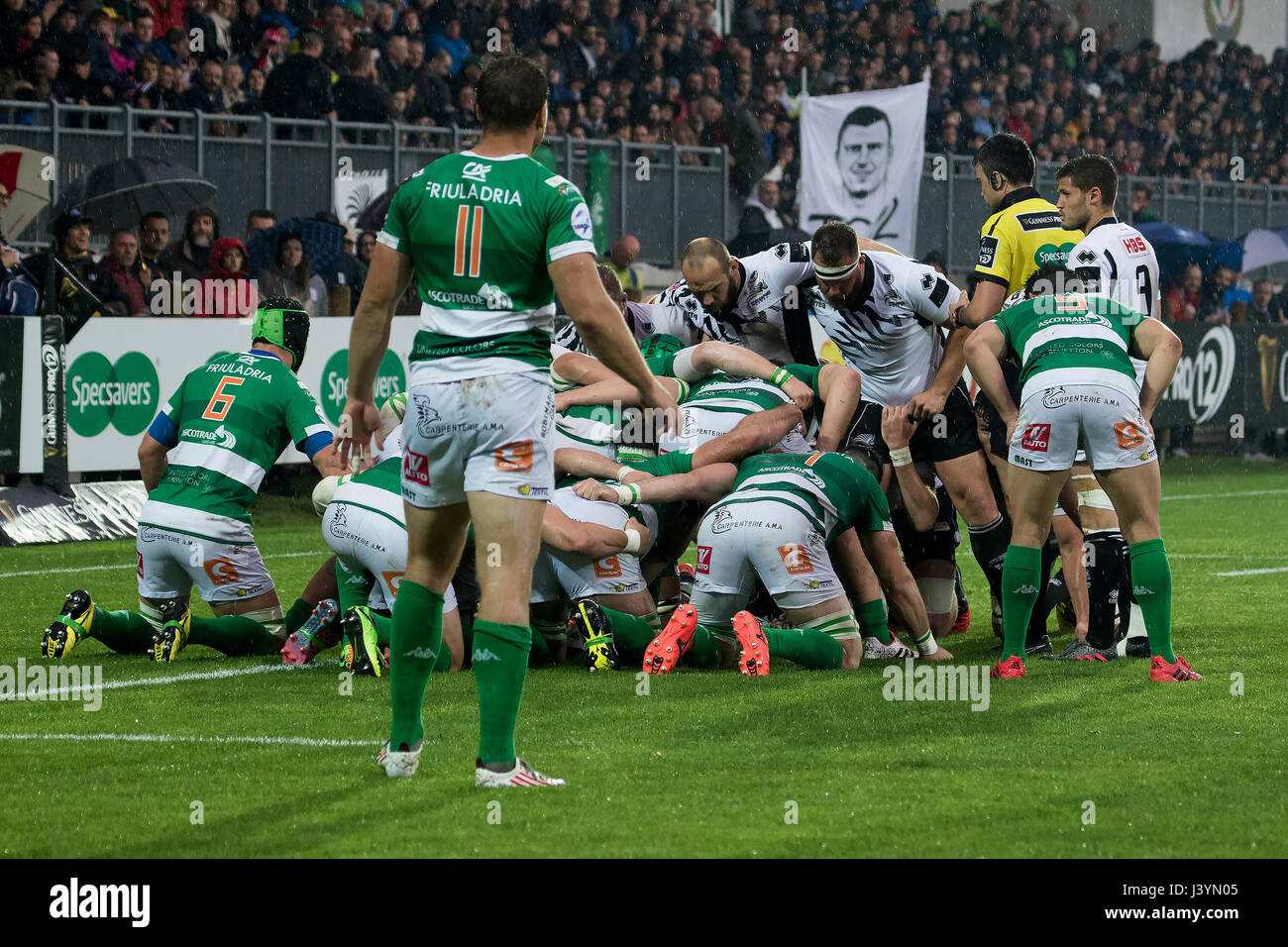 Mailand, Italien. 6. Mai 2017. Letzten Sie Samstag die Herausforderung zwischen Zebre Parma gegen Benetton Treviso und die beiden Italiener der Pro12. Bildnachweis: Luca Marenda/Pacific Press/Alamy Live-Nachrichten Stockfoto