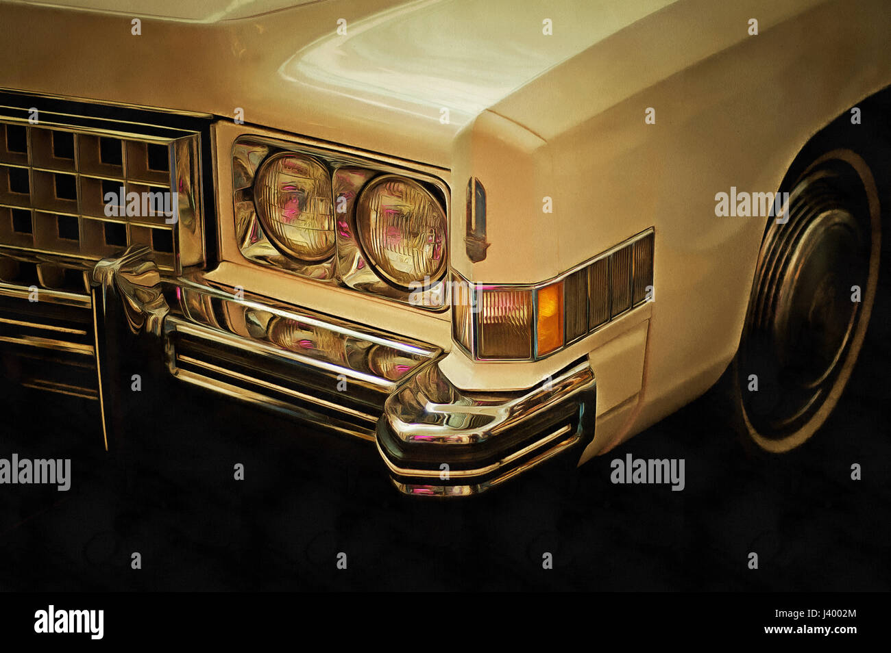 Illustrationen Cadillac Eldorado, Jahr 1973, Classic Cars Stockfoto