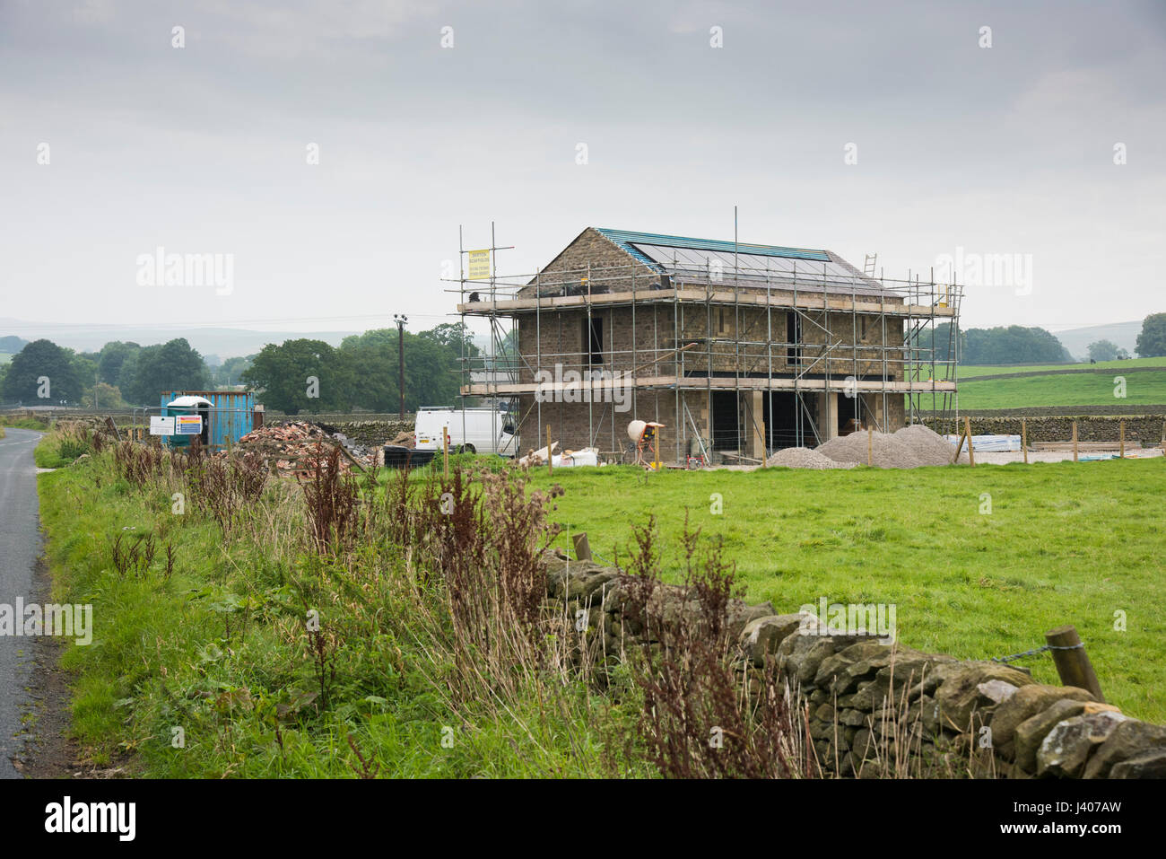 Die Umwandlung einer Scheune in ein Haus, lange Preston, Skipton, North Yorkshire. Stockfoto