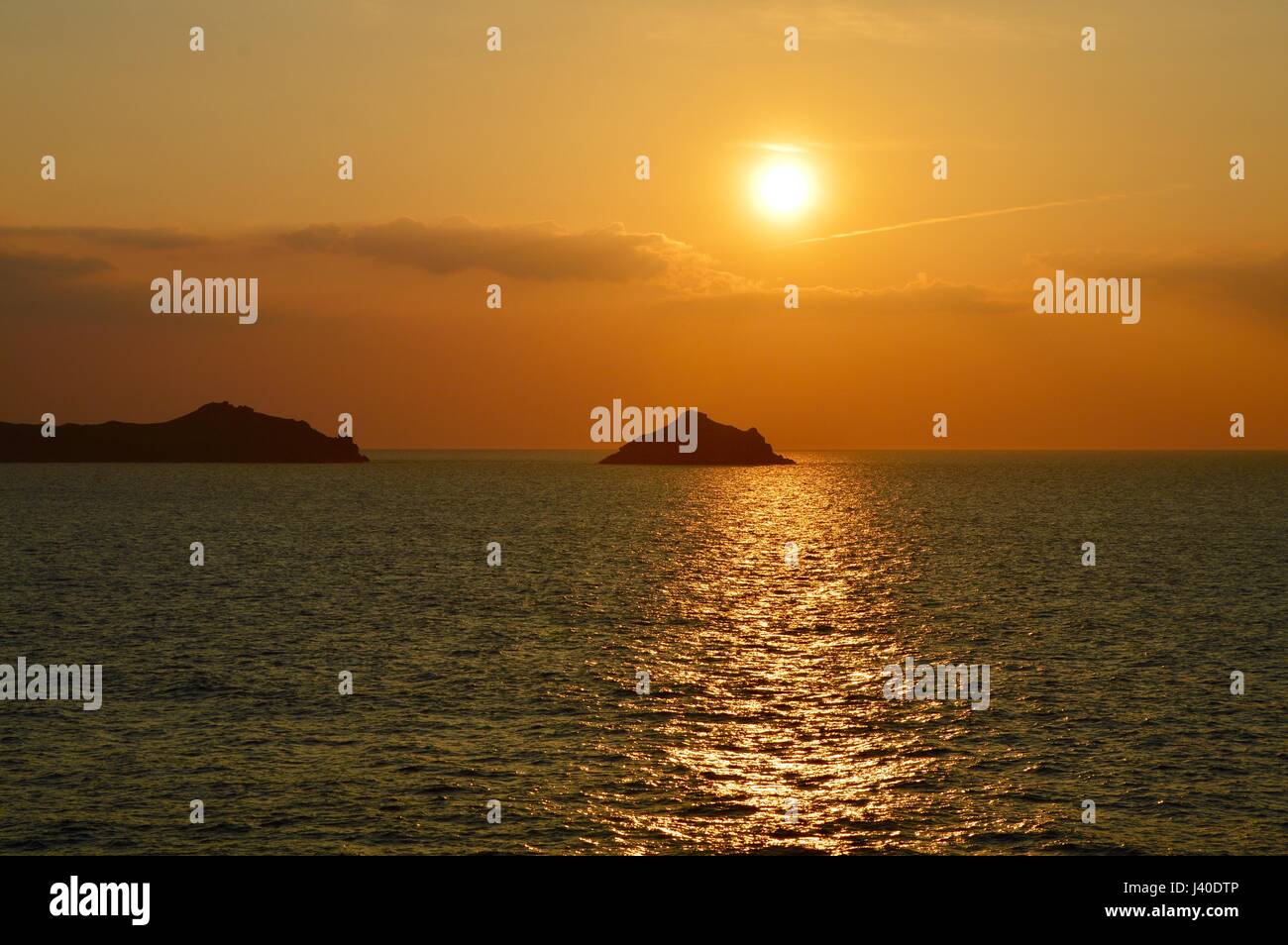 Sonnenuntergang über der Mouls und Bürzel Punkt Stockfoto