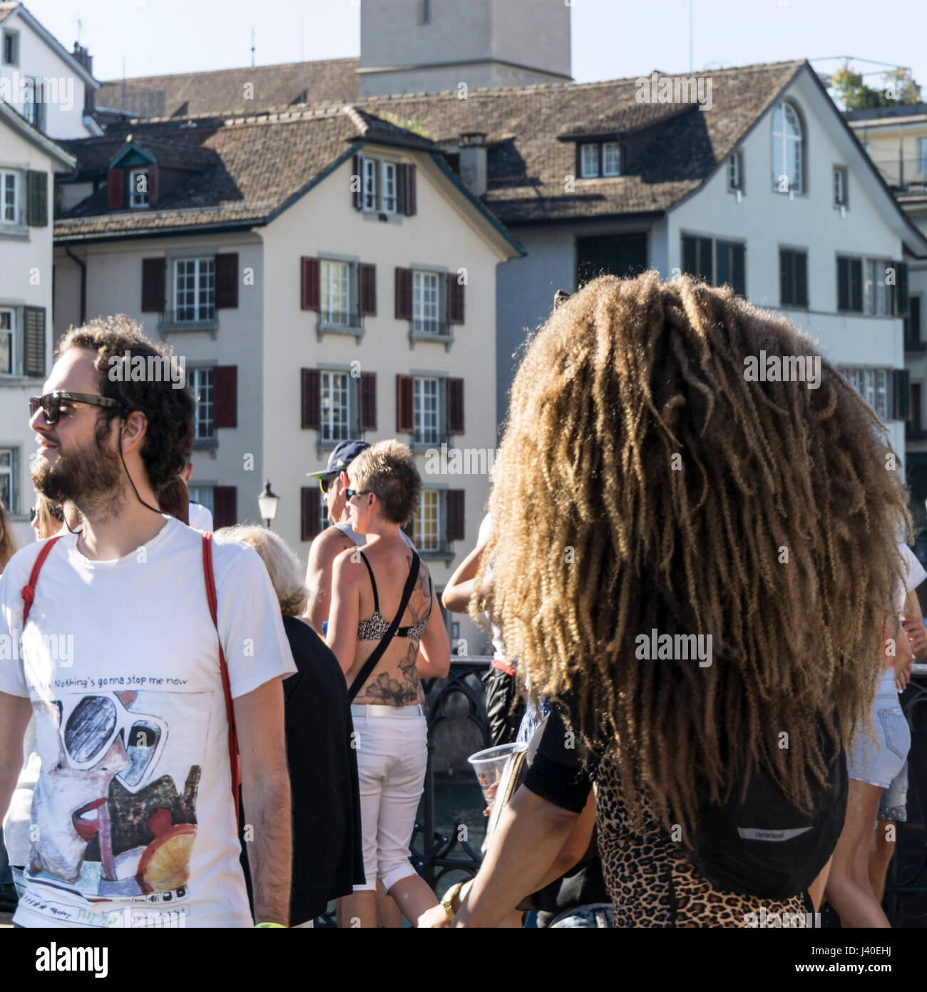 Partyvolk, Streetparade, Zürich, Schweiz Stockfoto