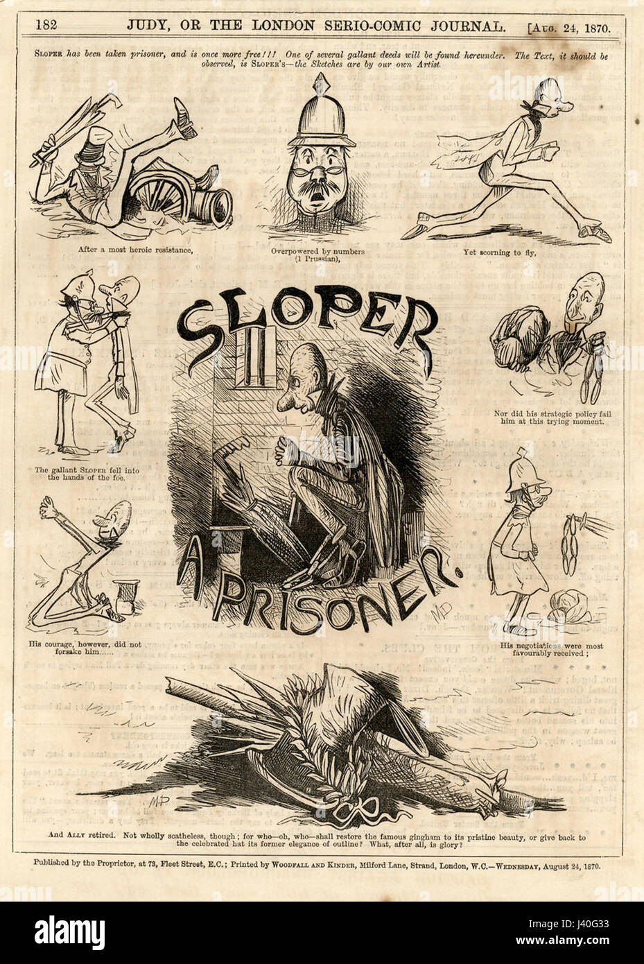 Marie Duval, Ally Sloper, Sloper. Ein Gefangener (Judy, 24. August 1870) Stockfoto