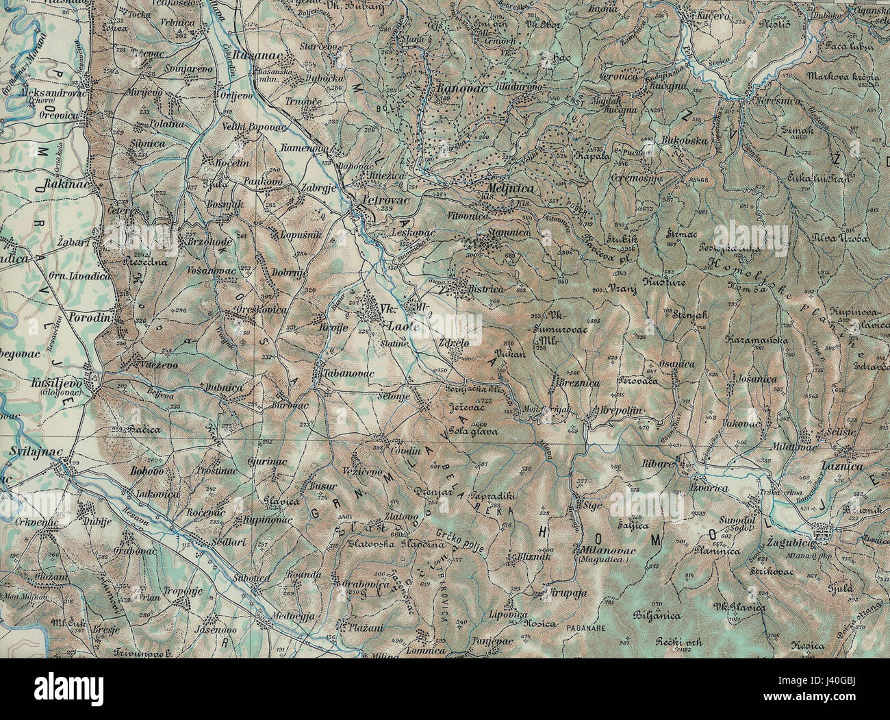 LaznicaWest ist eine Region, die für ihr reiches kulturelles Erbe und ihre historische Bedeutung bekannt ist und die einzigartigen Aspekte der Region unterstreicht. Stockfoto