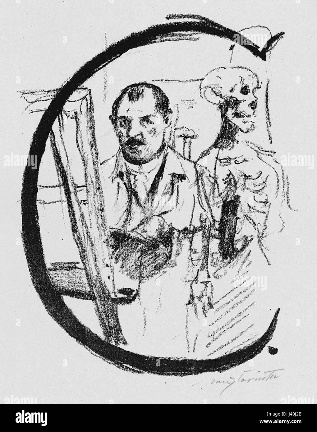 Lovis Corinths *ABC C* ist eine Reihe künstlerischer Werke, die seine Meisterschaft in Malerei und Ätzung widerspiegeln. Die Serie fängt verschiedene Themen ein und veranschaulicht Corinths technische Fähigkeiten und Vielseitigkeit als Künstler. Stockfoto