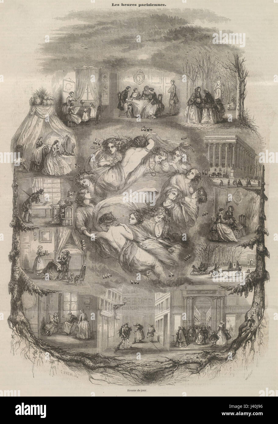 Les Heures Parisiennes, 1855 A Stockfoto