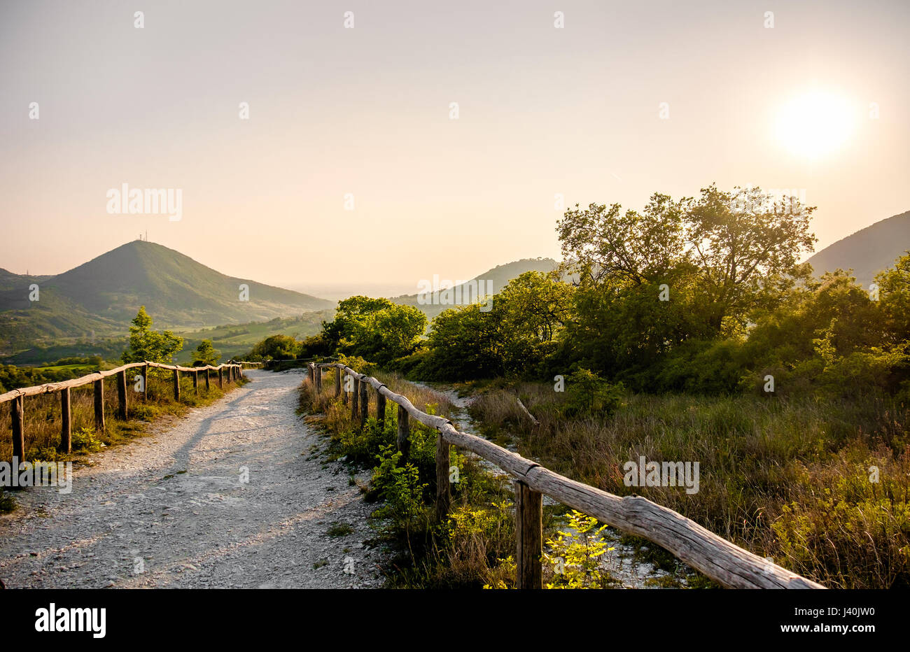 Euganean Hlls Bereich Pianoro del Mottolone Trail Padua Italien Venetien Stockfoto