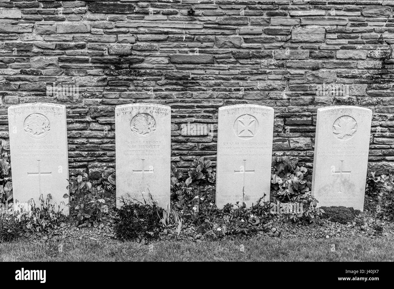 Neue Passchendaele Militärfriedhof in West-Flandern, Belgien Stockfoto