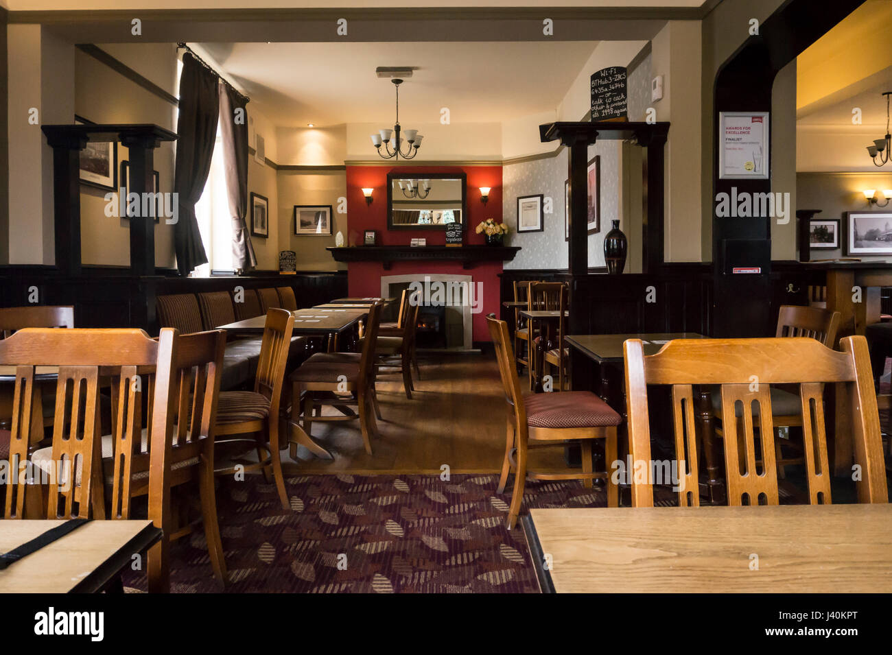 Leeren Innenraum eines englischen Pubs Stockfoto