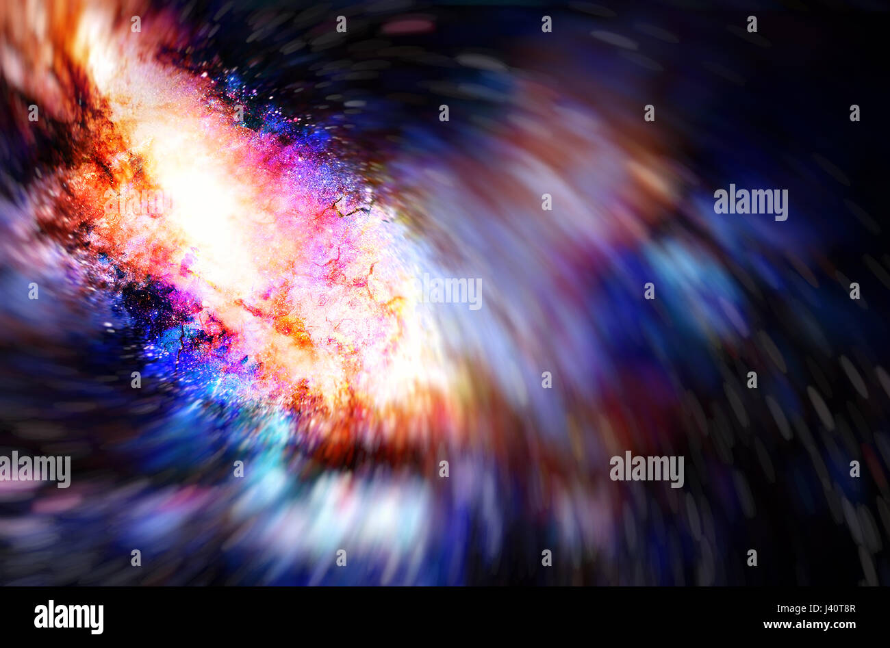 Zusammenfassung Hintergrund mit kosmischer Energie wirbelnden Effekt, bunte dynamische Bewegung Stockfoto