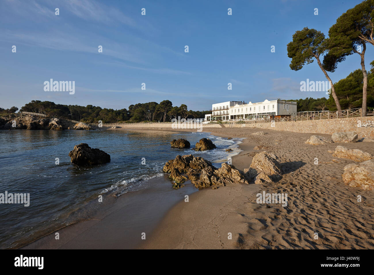 Hostal Spa Empuries, Platja del Portitxol, Girona, Costa Brava, Spanien Stockfoto