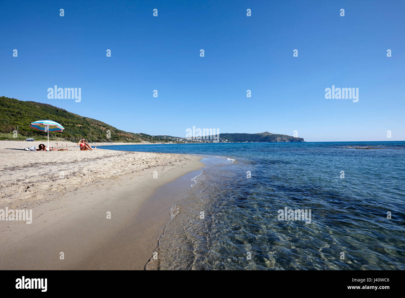 Palinuro Beach, südlich von Pisciotta, Nationalpark Cilento und Vallo di Diano, UNESCO-Weltkulturerbe, Cilento-Küste, Provinz Salerno, Kampanien, Italien Stockfoto