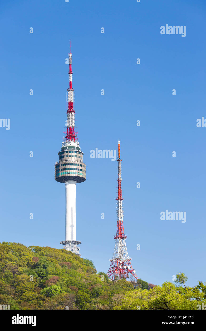 Namsan Park und N Seoul Tower, Südkorea Stockfoto