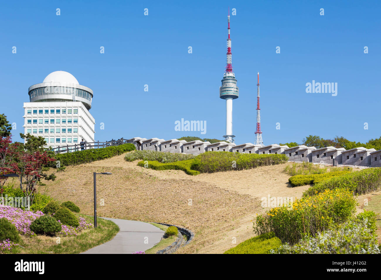 Namsan Park und N Seoul Tower, Südkorea Stockfoto