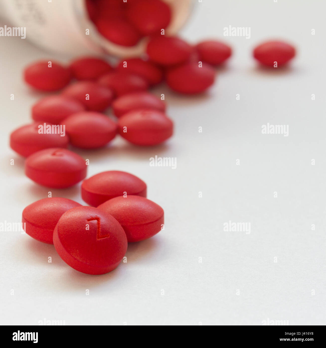 Nahaufnahme von Paracetamol Tabletten. Stockfoto