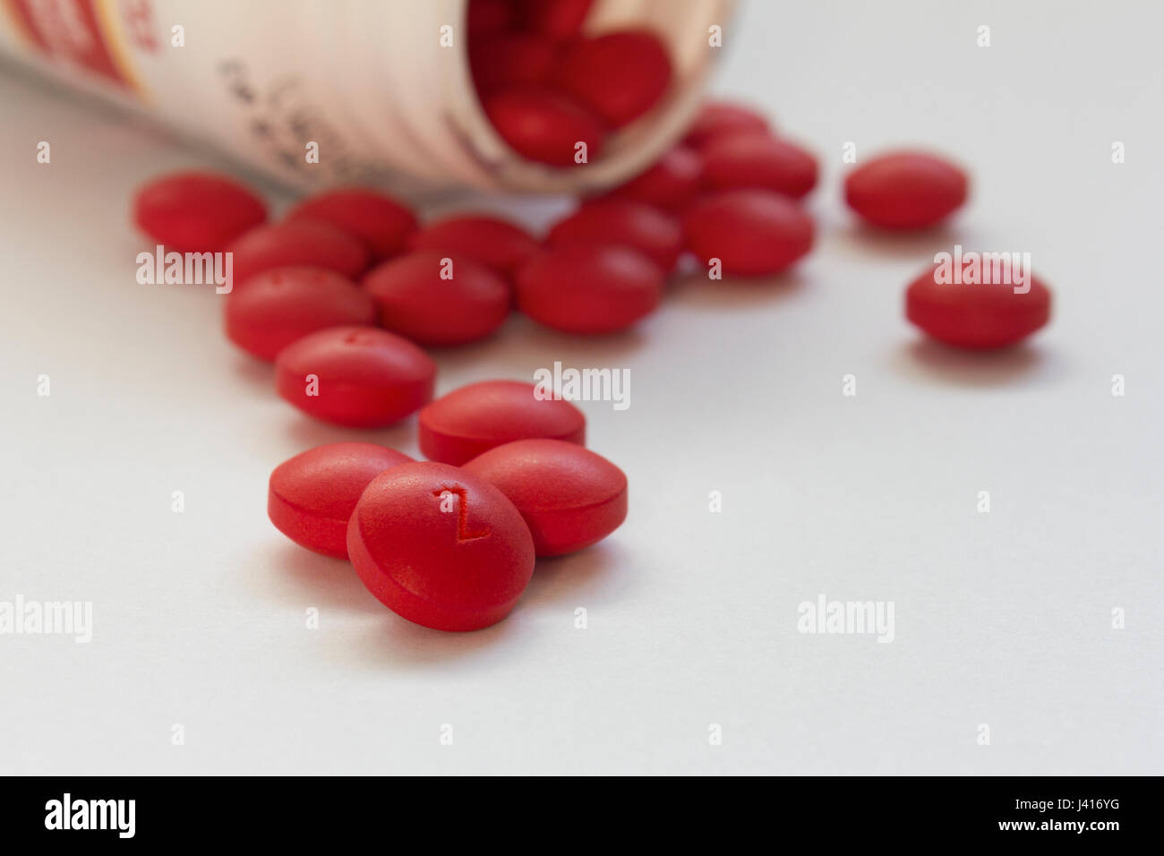 Nahaufnahme von Paracetamol Tabletten. Stockfoto
