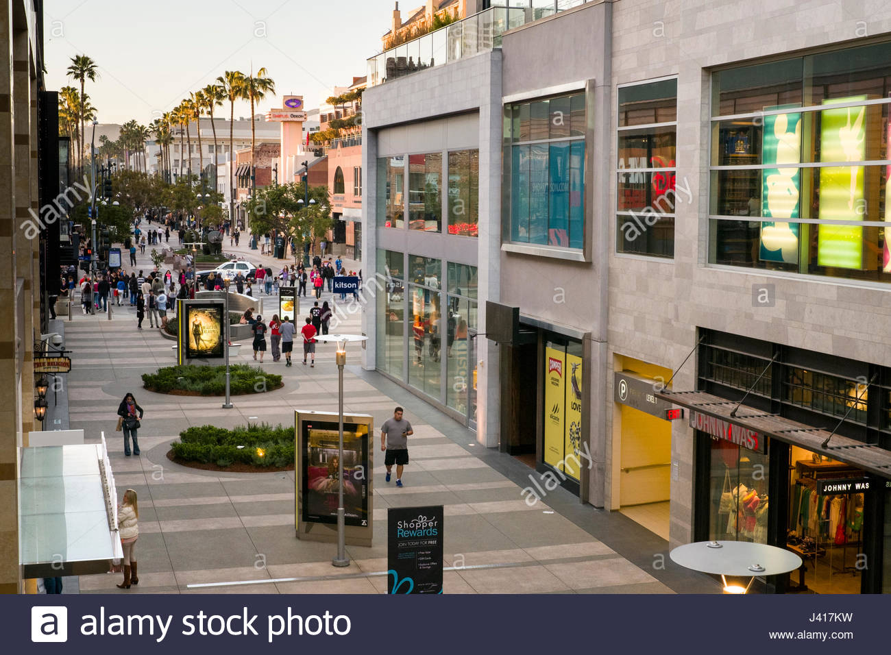 Ansicht Der 3rd Street Promenade Von Santa Monica Place Shopping