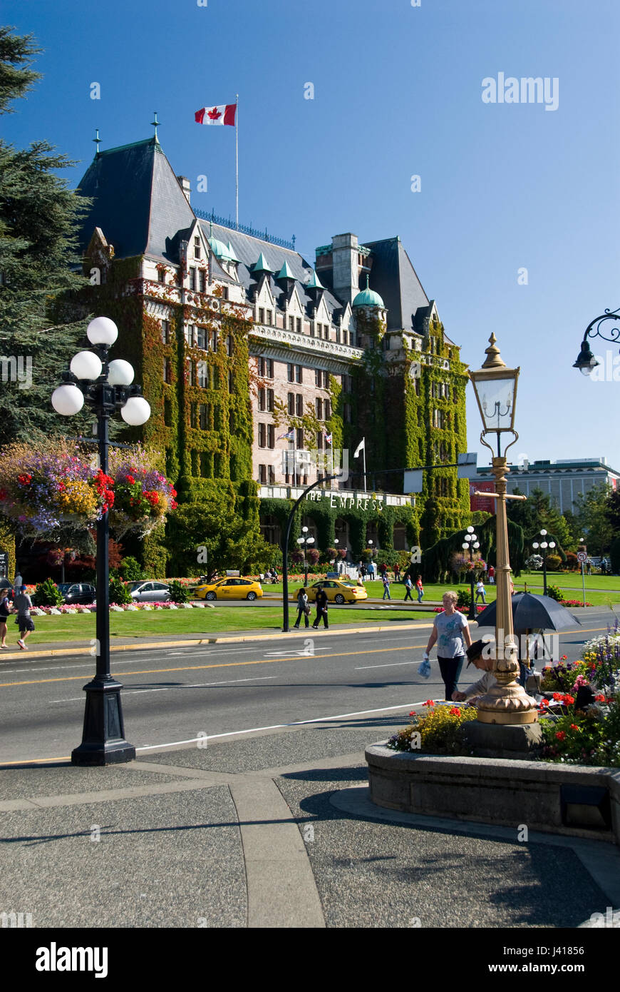 Das historische Fairmont Empress Hotel in Victoria, British Columbia, Kanada. Stockfoto