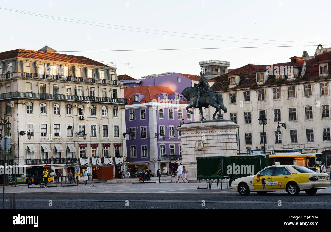 Praça da Figueira in Lissabon, Portugal. Stockfoto