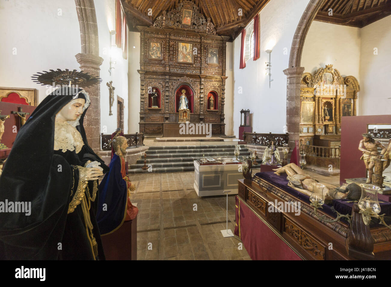 Innenansicht des San Francisco-Kloster, Teguise, Lanzarote, Kanarische Inseln, Spanien Stockfoto