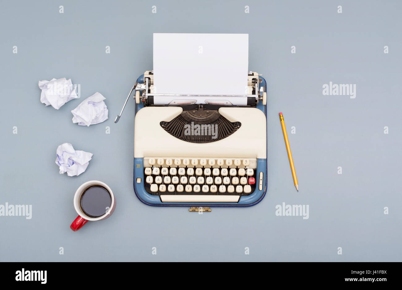 Schreibmaschine-Schriftsteller-Block-Konzept Stockfoto