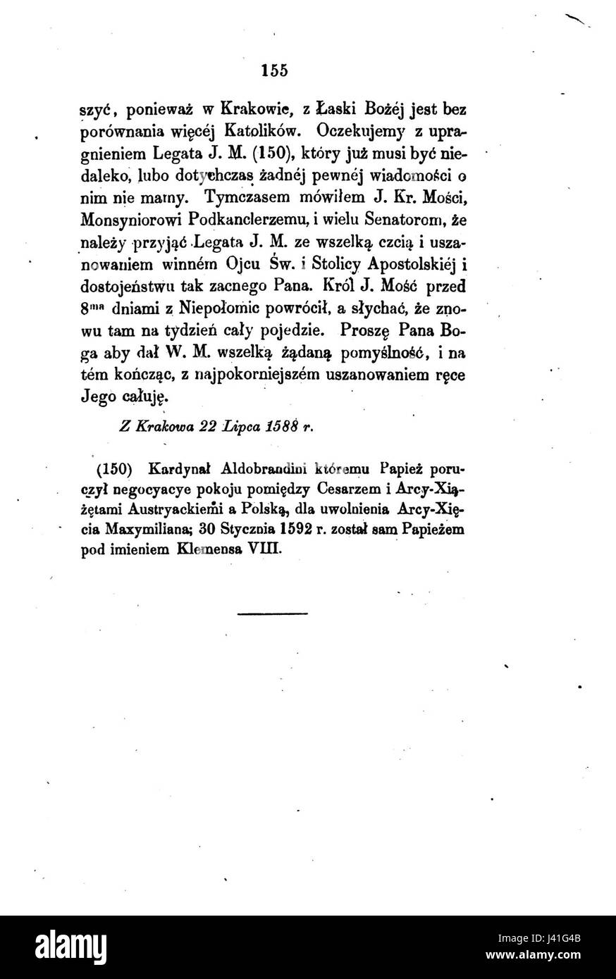 Polnische Publikation „listy Annibala z Kapui“, geschrieben von Przezdziecki im Jahr 157, in der Briefe und Korrespondenz einer historischen Figur aus dem 16. Jahrhundert vorgestellt werden. Stockfoto
