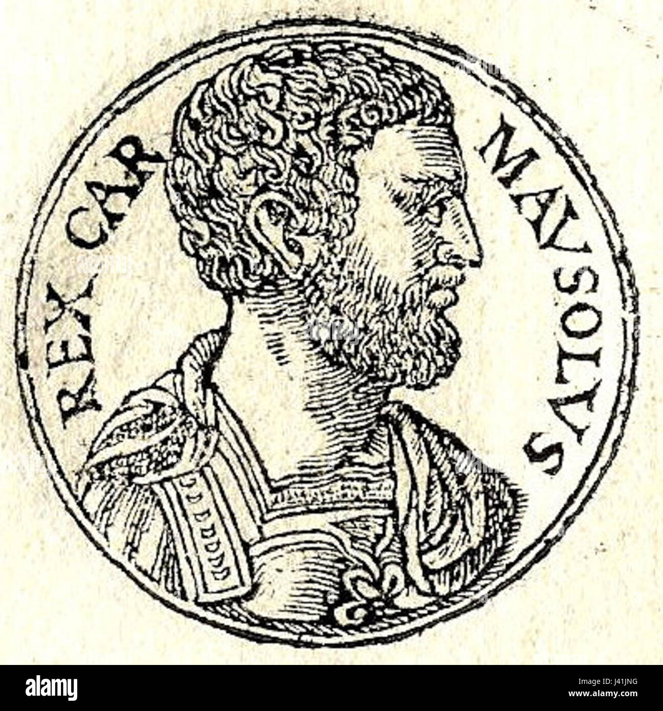 Mausolus war ein persischer Gouverneur von Karia im 4. Jahrhundert v. Chr., bekannt für das Mausoleum von Halikarnassos, eines der sieben Weltwunder der Antike, das als Grab für ihn und seine Schwester Artemisia II. Erbaut wurde Stockfoto