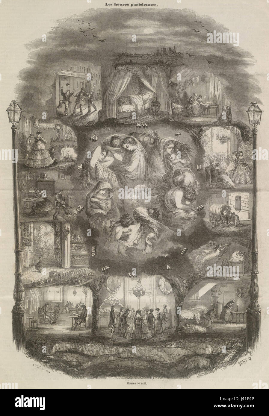 Les Heures Parisiennes, 1855 B Stockfoto