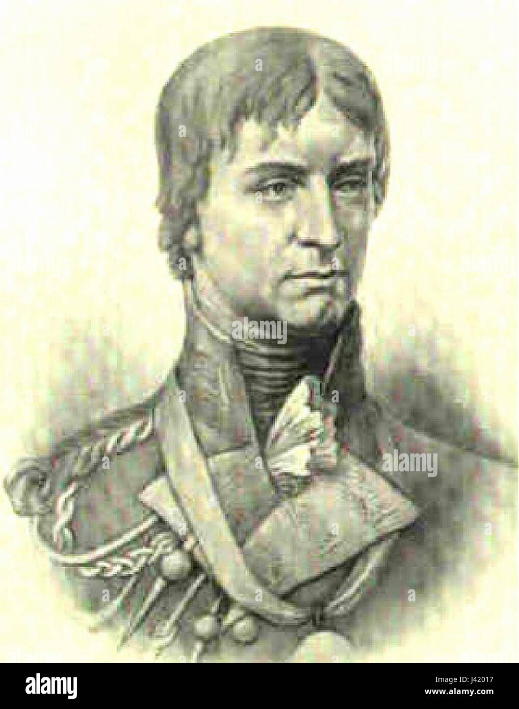 Eine historische Referenz an Generalmajor Robert Craufurd, einen britischen Offizier, der für seine Rolle im Inselkrieg und seine militärische Führung bekannt ist. Stockfoto