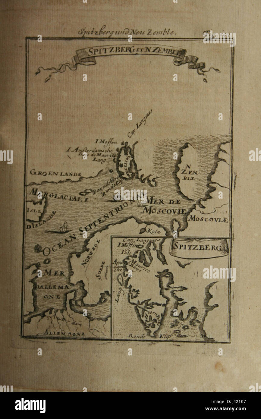 Karte von Spitzbergen, 1685 Stockfoto