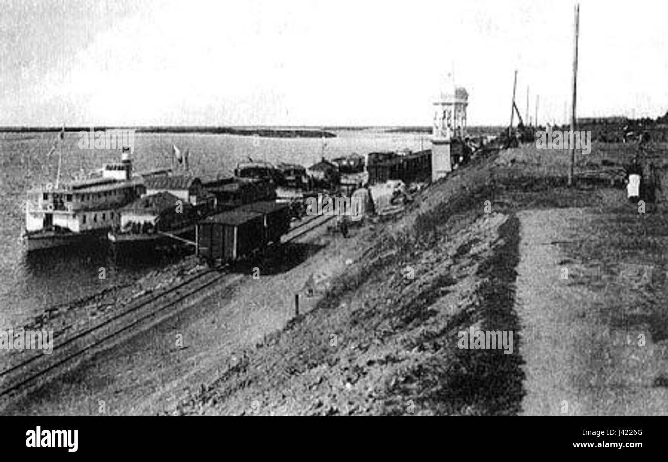 Kotlas Kais Anfang des 20. Jahrhunderts Stockfoto