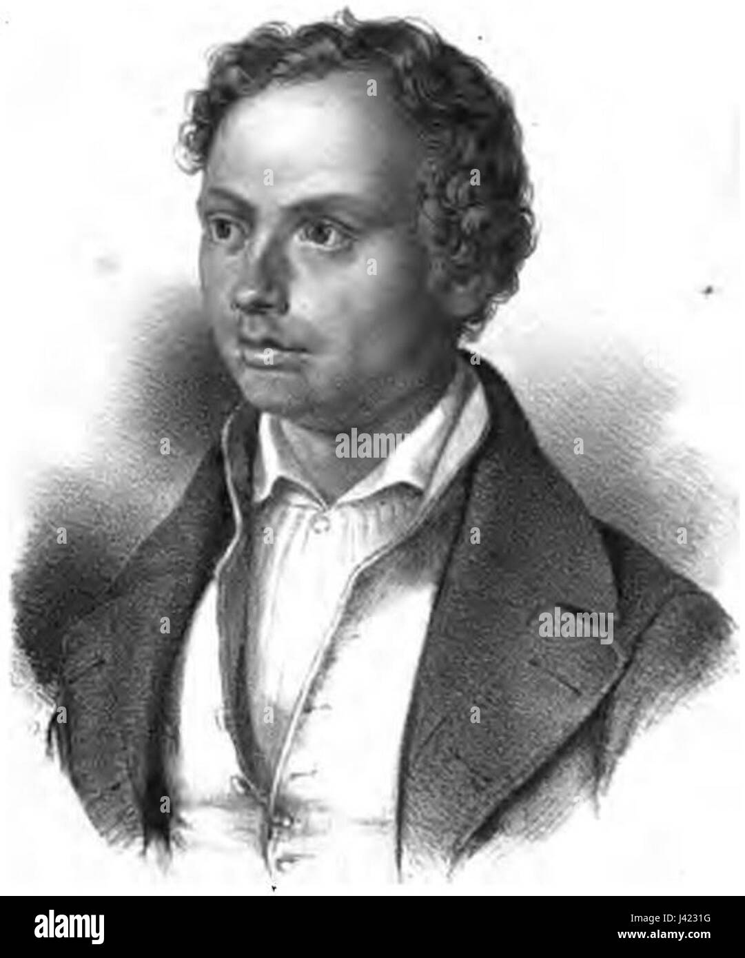 Ludwig Uhland war ein deutscher Dichter, Gelehrter und Politiker, bekannt für seine Beiträge zur deutschen Literatur und zum Volkslied. Seine Werke reflektieren die Themen Nationalismus, Natur und individuelle Freiheit der Romantik. Stockfoto