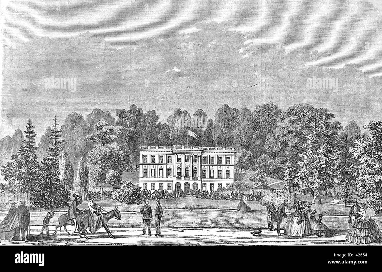 Marienlyst, erbaut 1859, ist ein historisches Gebäude und eine Stätte, die sich wahrscheinlich in Dänemark befindet. Es repräsentiert den architektonischen Stil des 19. Jahrhunderts und hat eine kulturelle Bedeutung in der Region, die für ihre Rolle bei verschiedenen historischen Ereignissen bekannt ist. Stockfoto