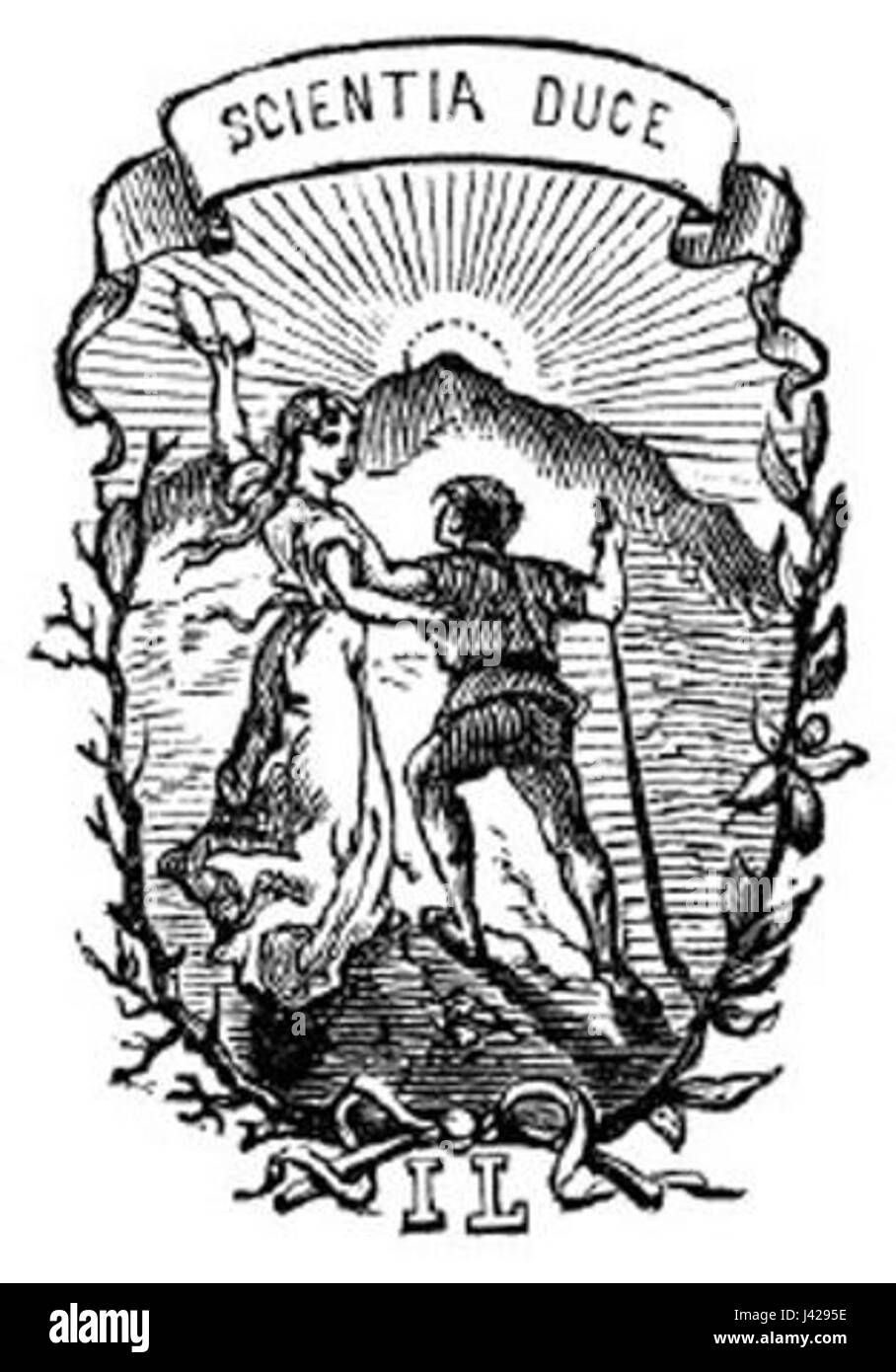 Das Logo von Isidore Liseux, einem bekannten französischen Verleger, repräsentiert die Identität des Verlags, der im 19. Jahrhundert bekannt war für seine Werke zu verschiedenen Themen, darunter Literatur und Geschichte. Stockfoto