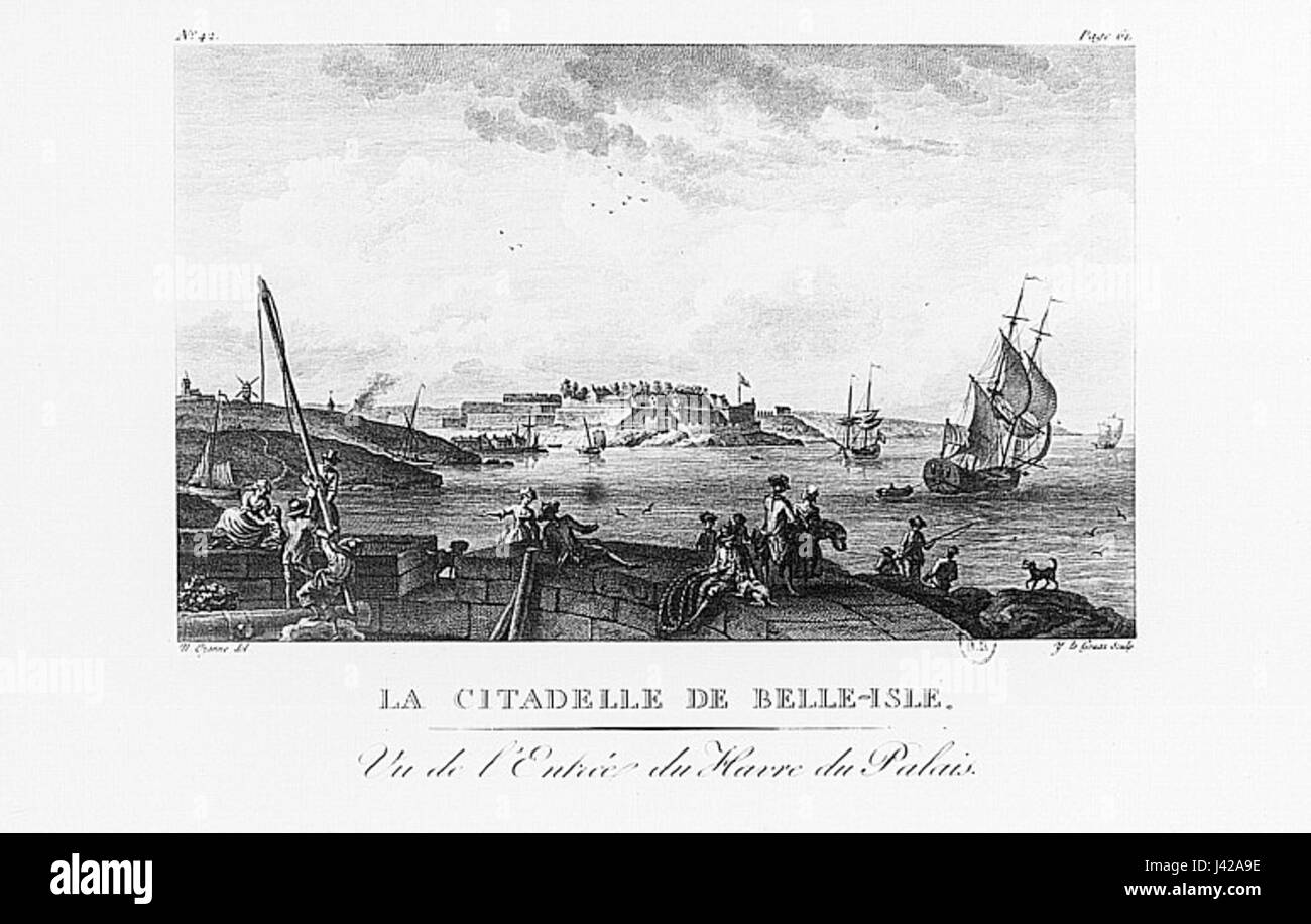 Die Zitadelle von Belle Isle ist eine historische Festung auf Belle Isle in Frankreich. Sie spielte eine entscheidende Rolle bei der Verteidigung der Insel und ist bekannt für ihre strategische militärische Bedeutung während verschiedener Konflikte in der französischen Geschichte. Stockfoto