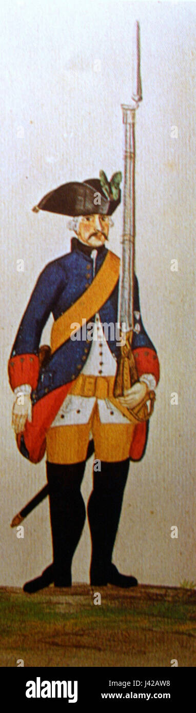 Kurhannoversches Legion Britannique 1761 II. Fledermaus. Stockfoto