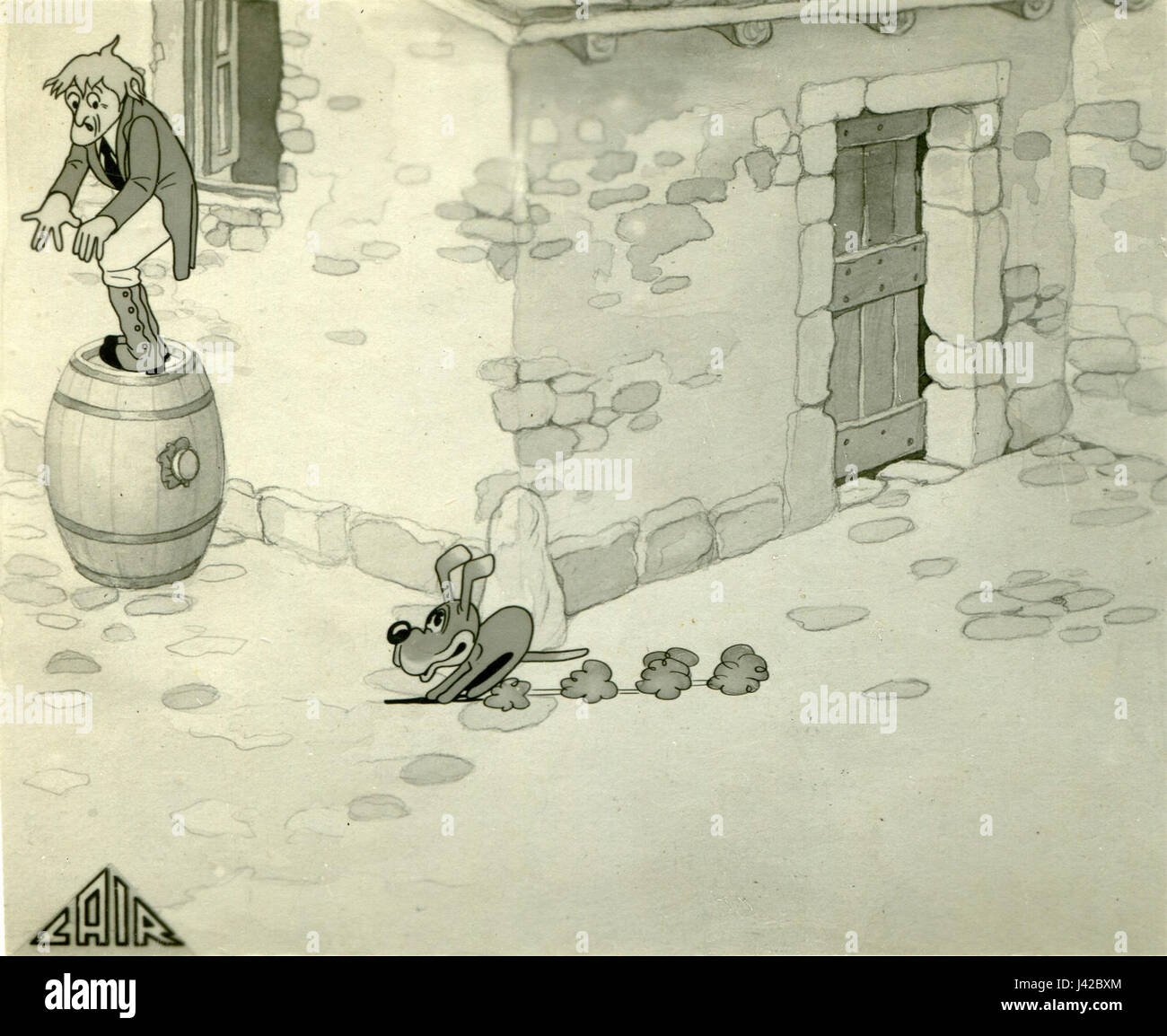 Le Avventure di Pinocchio (1936) ist ein italienischer Zeichentrickfilm, der auf Carlo Collodis Kinderroman basiert. Der Film erzählt die Geschichte von Pinocchio, einer Holzpuppe, die davon träumt, ein echter Junge zu werden. Stockfoto