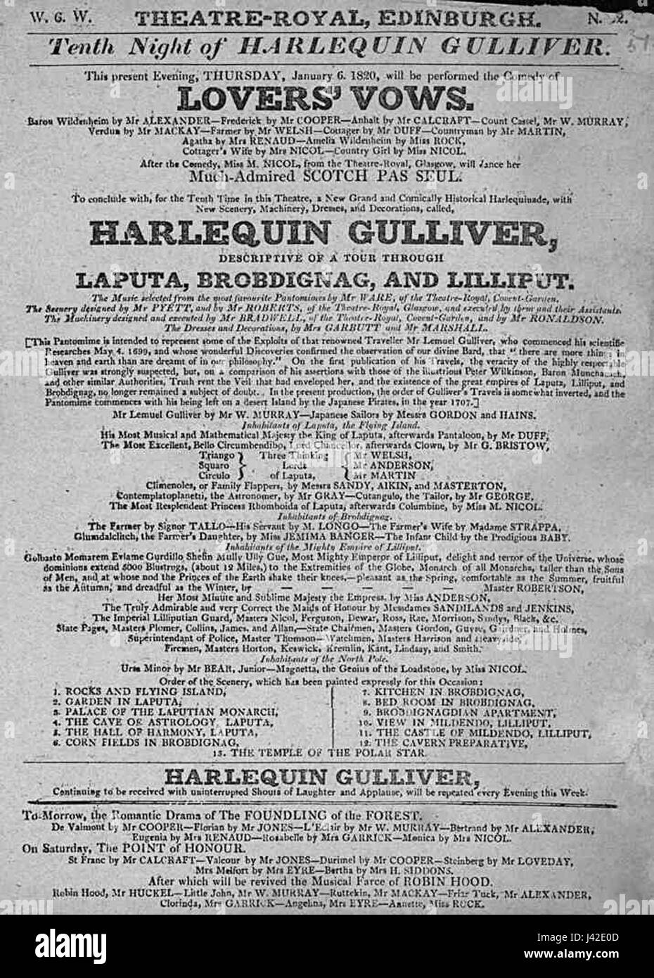 LoversVowsPlaybill Stockfoto