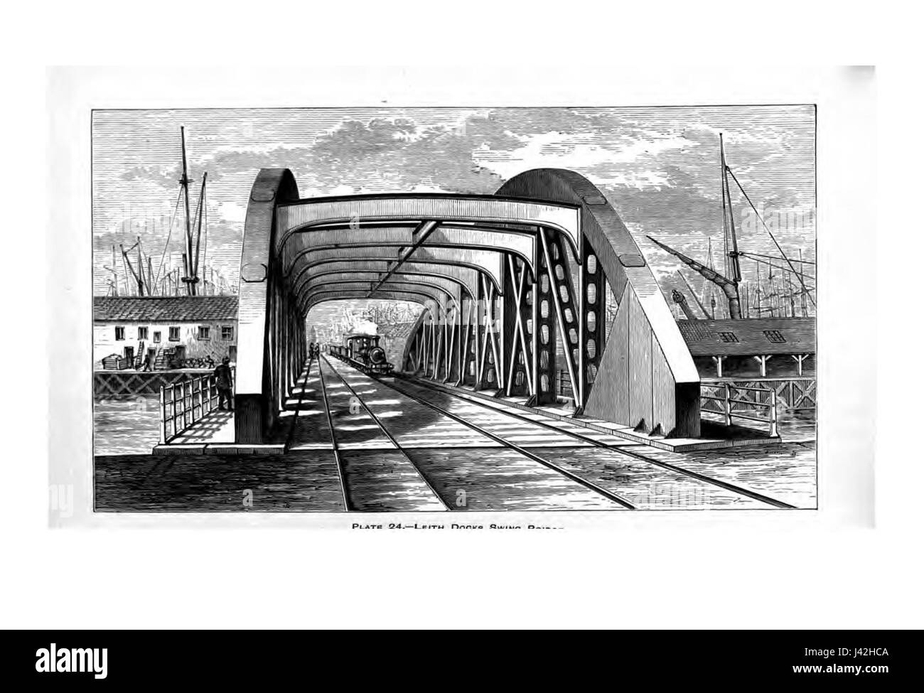 Leith Docks swing Bridge 001 Stockfoto