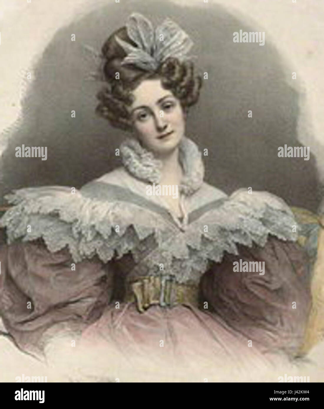 Maria Caradori Allan, porträtiert von Pierre Louis Grevedon, ist eine Figur aus dem 19. Jahrhundert, möglicherweise in Verbindung mit der darstellenden Kunst oder einem spezifischen Porträt von Grevedon. Stockfoto Maria Caradori Allan, porträtiert von Pierre Louis Grevedon, ist eine Figur aus dem 19. Jahrhundert, möglicherweise in Verbindung mit der darstellenden Kunst oder einem spezifischen Porträt von Grevedon. Stockfoto