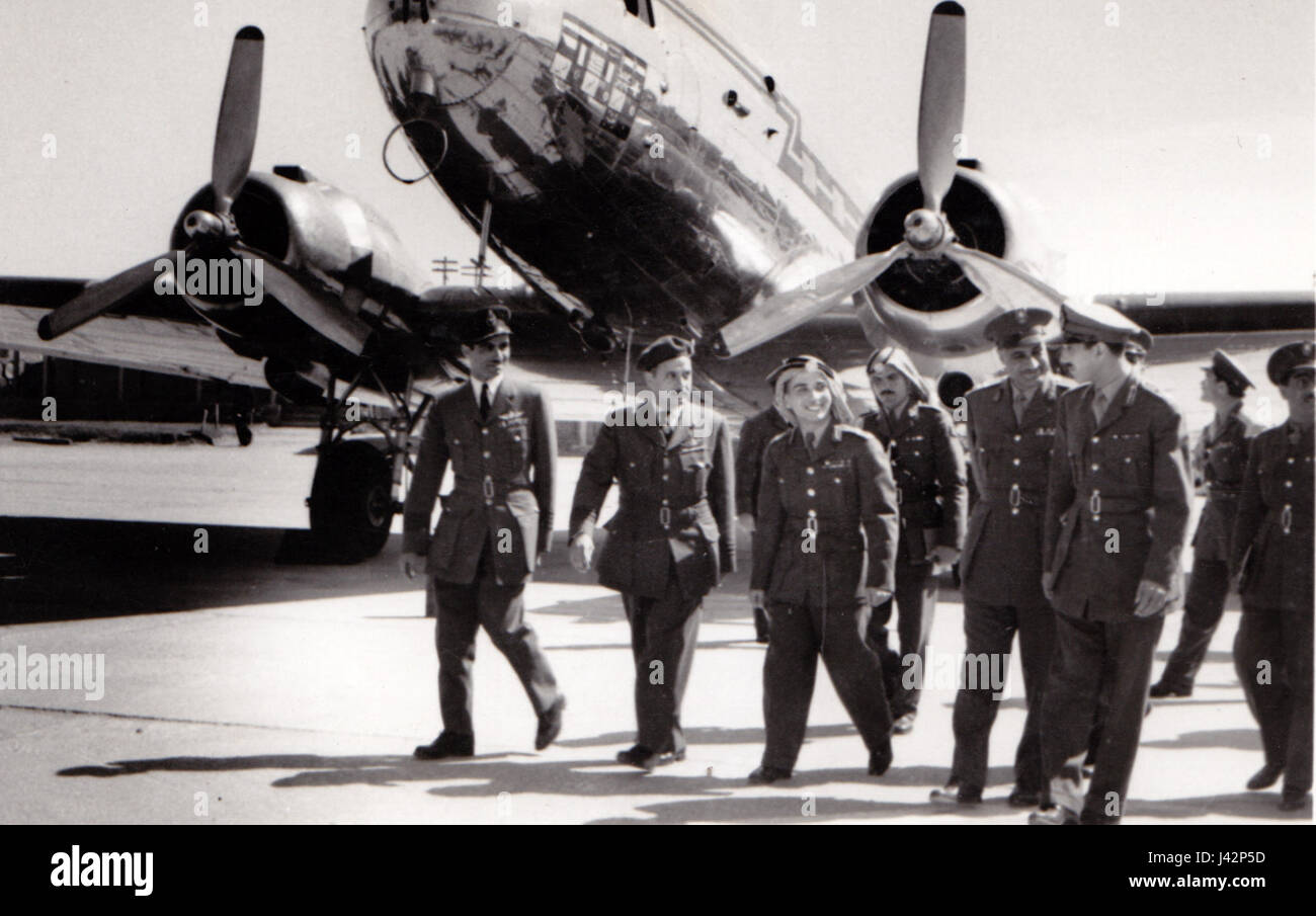 Von links nach rechts Adel Hafez, unbekannt, König Hussein von Jordanien, Gamal Adel Nasser Abdel Hakim Amer Stockfoto