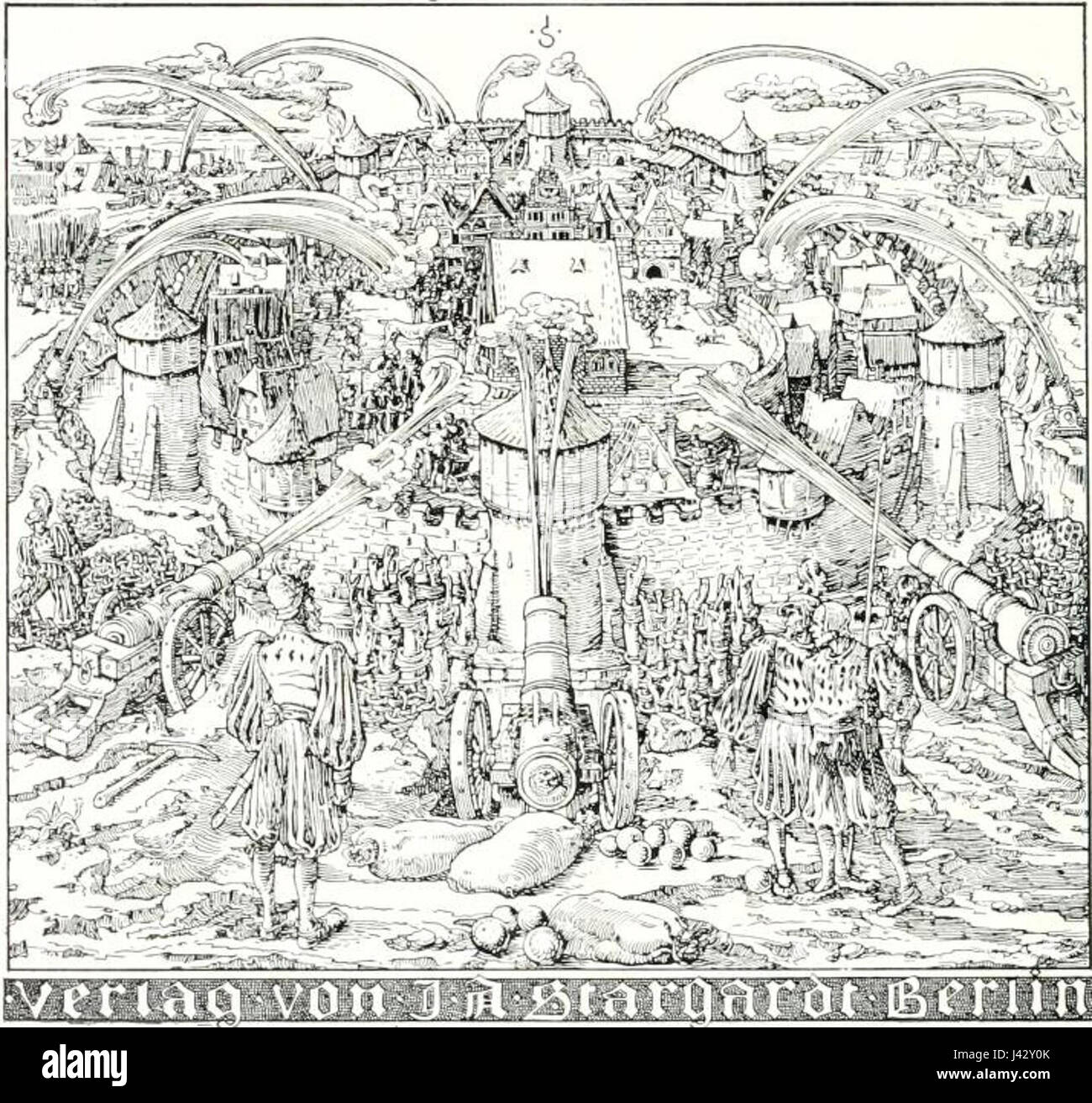 Eine mittelalterliche Belagerung bezieht sich auf die militärischen Taktiken und Strategien, die im Mittelalter zur Umgehung, Blockade und Eroberung befestigter Positionen verwendet wurden, die oft Monate oder Jahre andauern und verschiedene Belagerungswaffen und -Methoden beinhalten. Stockfoto